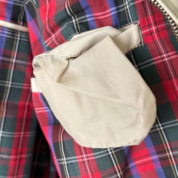 *VINTAGE* IZOD LACOSTE Plaid Lined Full Zip khaki Jacket - Size Large - Picture 8 of 10